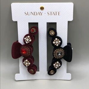 Sunday state velvet bejeweled Victorian Baroque style statement hair claw clip.